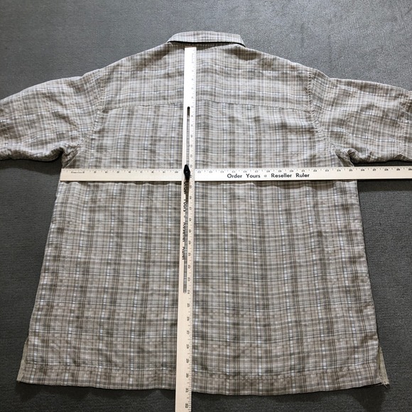 Gander Mountain Guide Series Mens Shirt Extra Large Khaki Plaid Short Sleeve - Picture 5 of 7